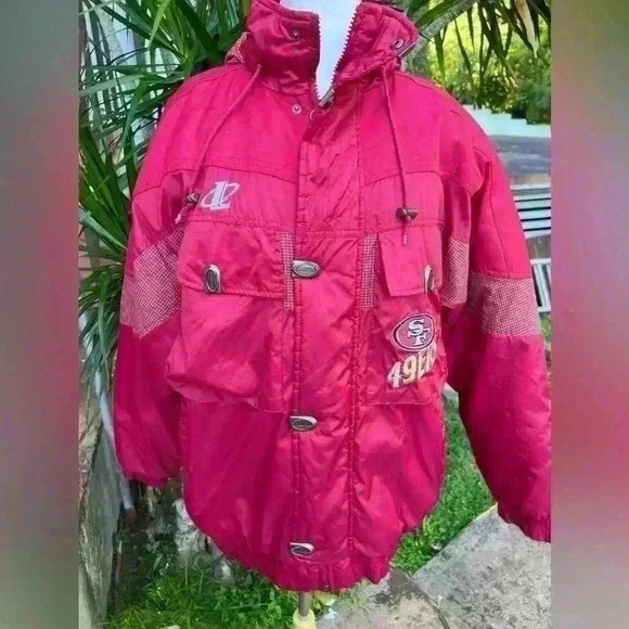 NFL Other - San Francisco 49ers NFL Puffer Jacket‎ Hoody Mens Medium Vintage Pro Line
